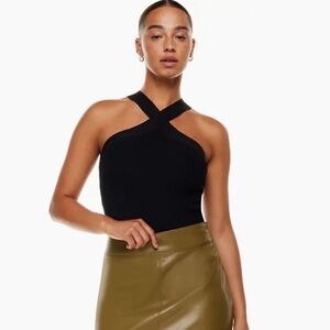 HOUSE OF HARLOW 1960 Criss Cross Ribbed Tank